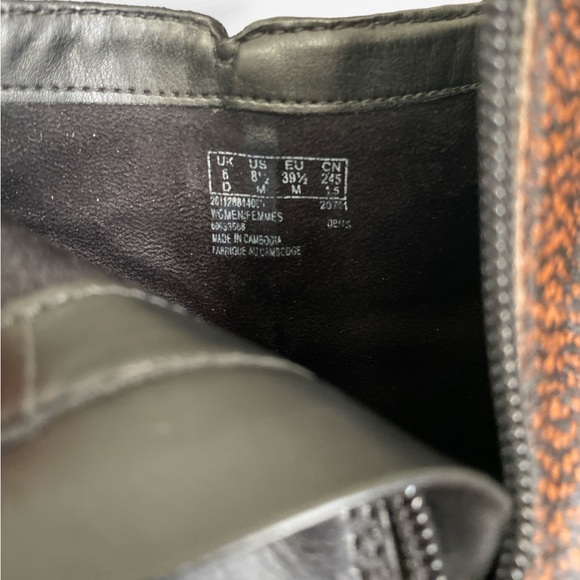 Clarks • Gelata Italia Black/Brown Spot Leather & Calf Hair Booties - Picture 3 of 8